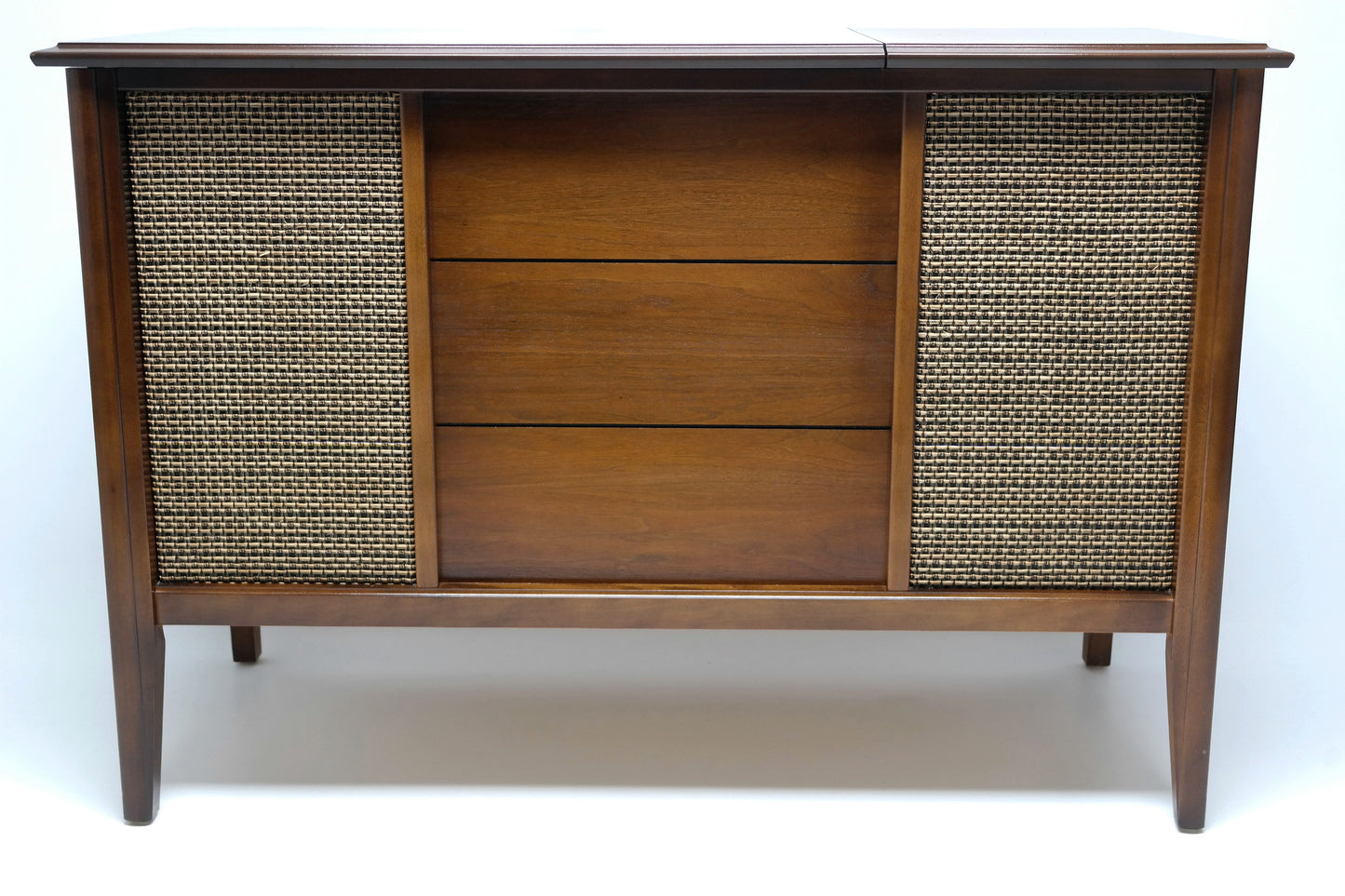 VINTAGE Mid Century Zenith Mini Stereo Console Bluetooth iPod iPhone Android Input MINI Record Player The Vintedge Co.