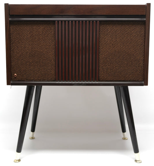 MCM STEREO - 60's Mid Century Delmonico Nivico Consolette Record Player - Bluetooth iPod iPhone Android Input AM/FM Tuner The Vintedge Co.
