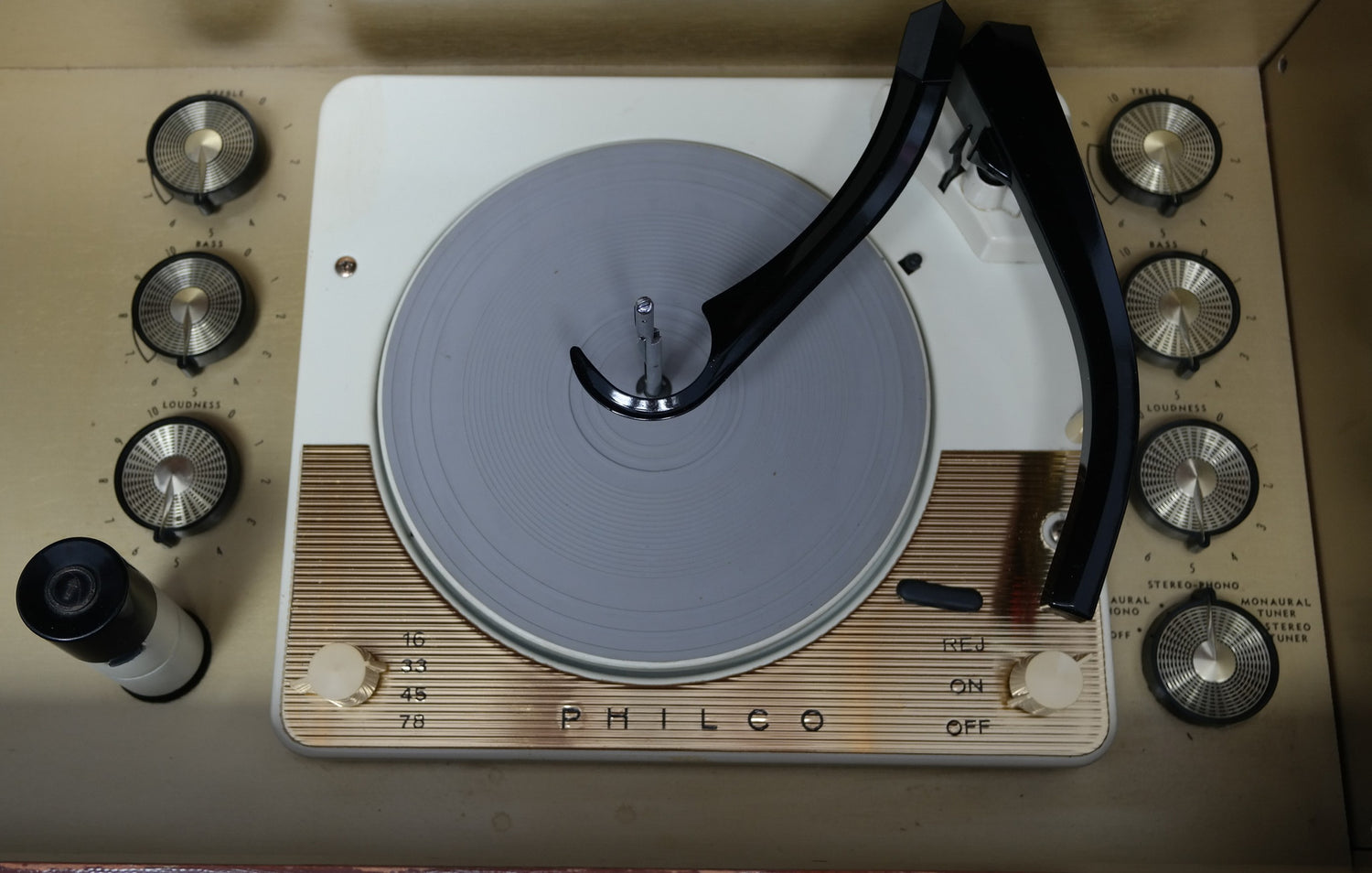 Mid Century Philco Stereo Console Record Player - Bluetooth Dual Tube Amplifers The Vintedge Co.