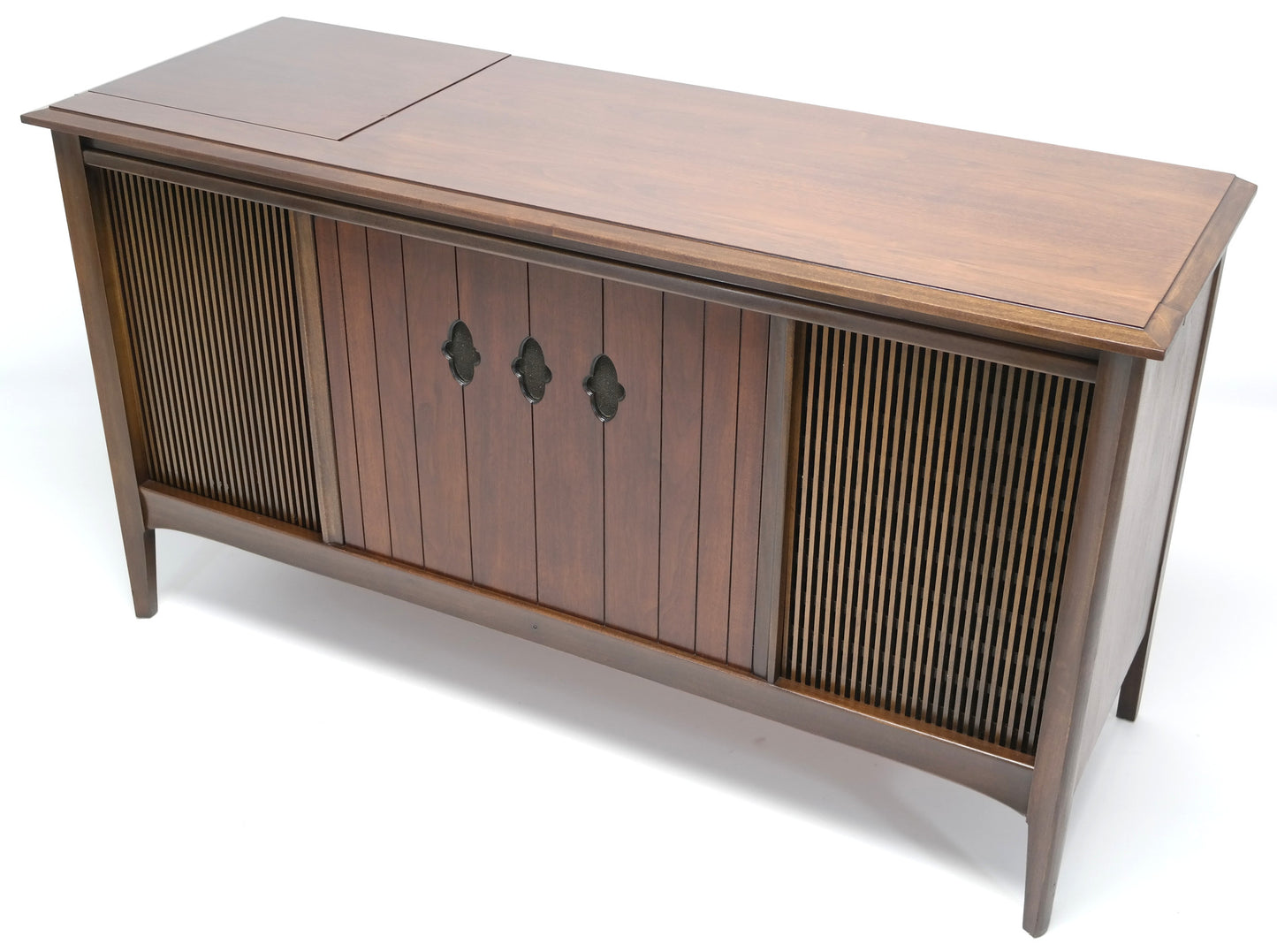 Mid Century Sylvania Stereo Console Record Player - Bluetooth iPod iPhone Android Input AM/FM Tuner The Vintedge Co.