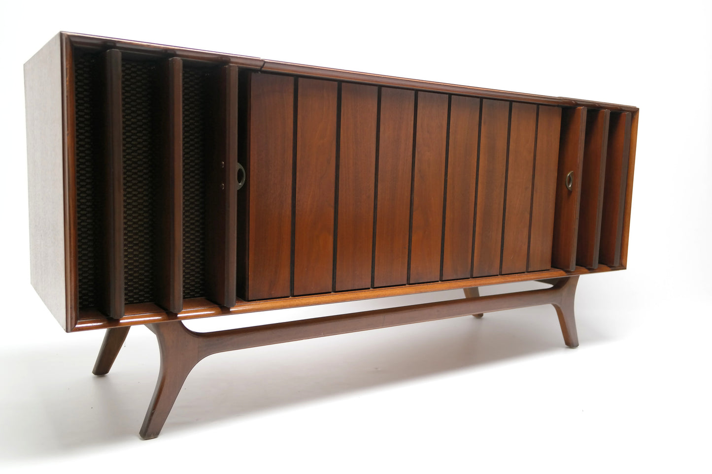 Mid Century Modern Zenith STEREO CONSOLE- 60's - Record Player - Bluetooth - AM FM Tuner The Vintedge Co.