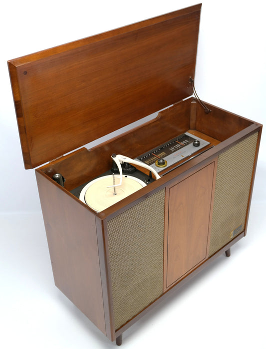 Mid Century Modern Zenith STEREO CONSOLE- 60's - Record Player - Bluetooth - AM FM Tuner The Vintedge Co.