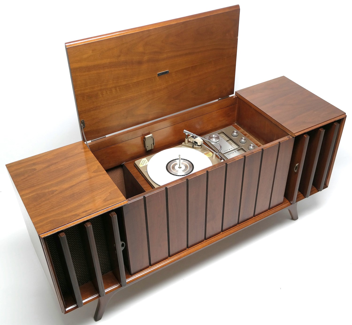 Mid Century Modern Zenith STEREO CONSOLE- 60's - Record Player - Bluetooth - AM FM Tuner The Vintedge Co.