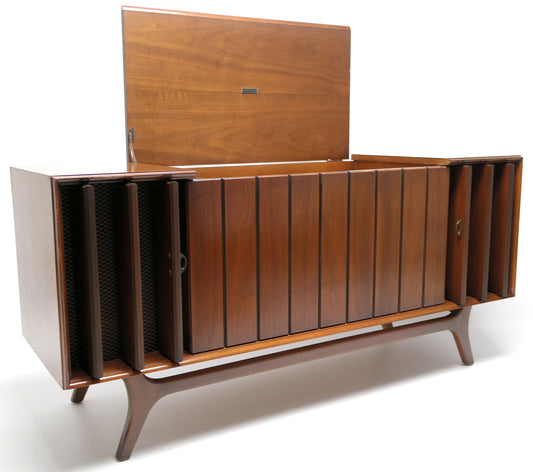 Mid Century Modern Zenith STEREO CONSOLE- 60's - Record Player - Bluetooth - AM FM Tuner The Vintedge Co.