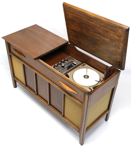 Mid Century Modern STEREO CONSOLE - 60's - Record Player - Bluetooth - AM FM Tuner The Vintedge Co.