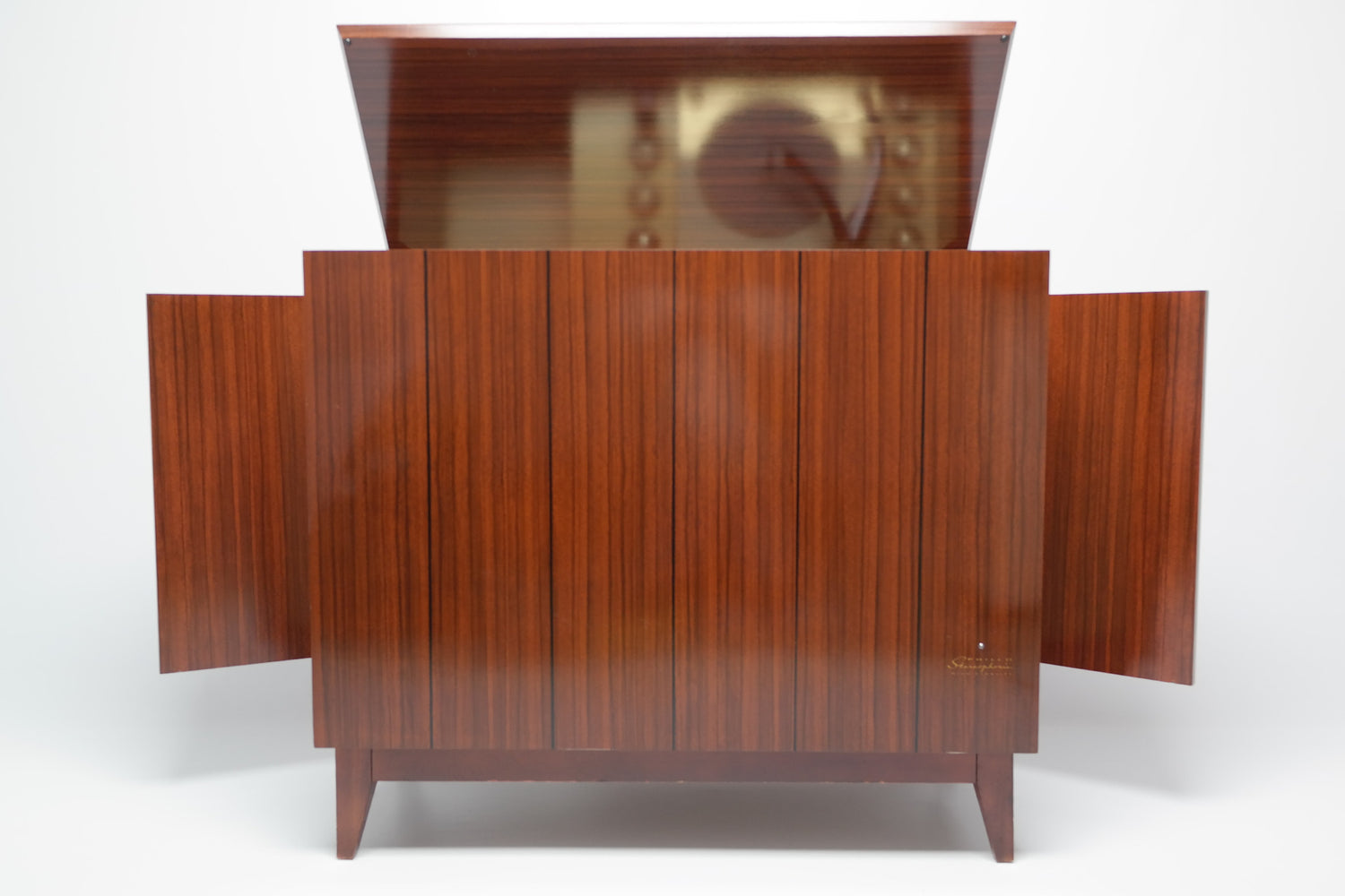 Mid Century Philco Stereo Console Record Player - Bluetooth Dual Tube Amplifers The Vintedge Co.