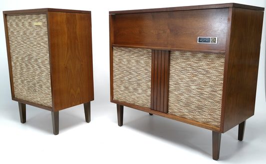 Mid Century Modern STEREO Console Voice of Music - Record Player - Bluetooth The Vintedge Co.