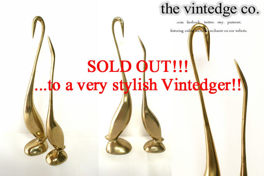 SOLD - MCM Brass Decor Swan The Vintedge Co.