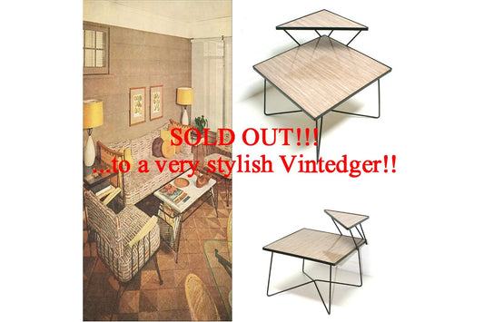 SOLD - Vintage Mid Century Hairpin Table The Vintedge Co.