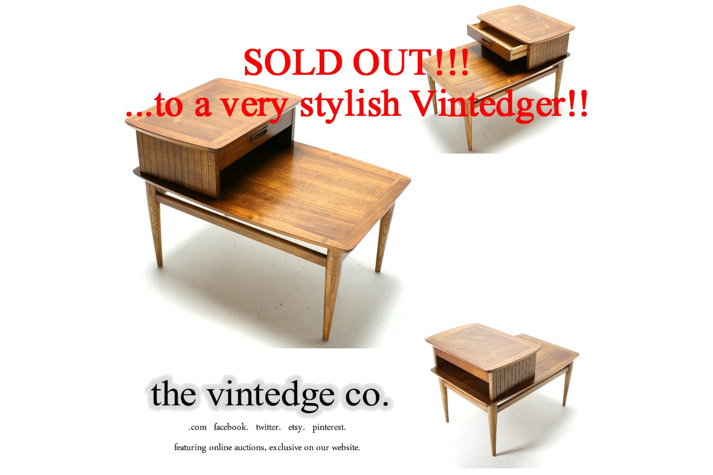 SOLD - 1960s Mid Century Side Table The Vintedge Co.