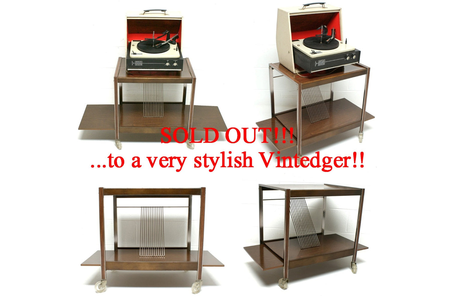 SOLD - Mid Century Portable Record Player The Vintedge Co.