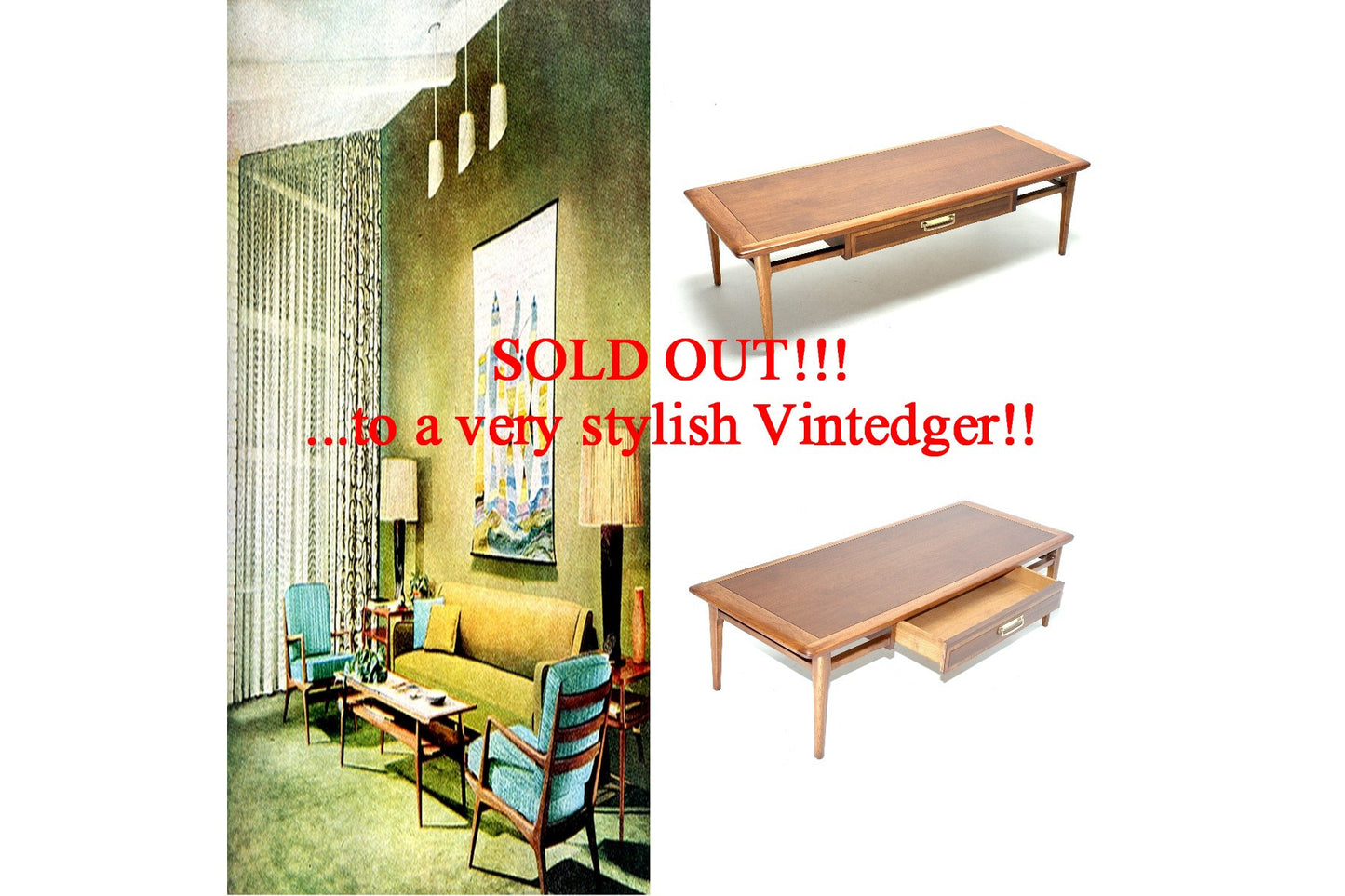 SOLD - 1960s Mid Century Acclaim Side Table The Vintedge Co.