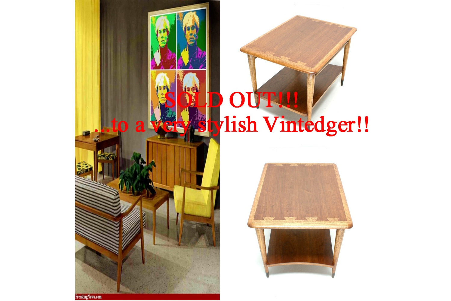 SOLD - 1960s Mid Century Acclaim Square Table The Vintedge Co.