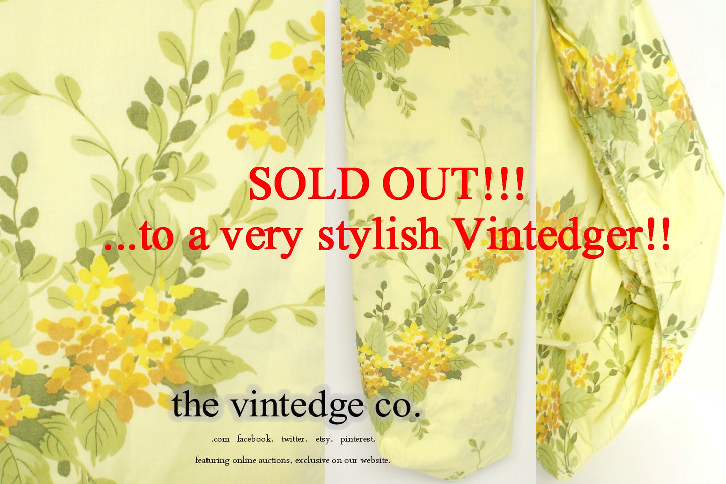 SOLD - Vintage Linen Yellow Sheets The Vintedge Co.