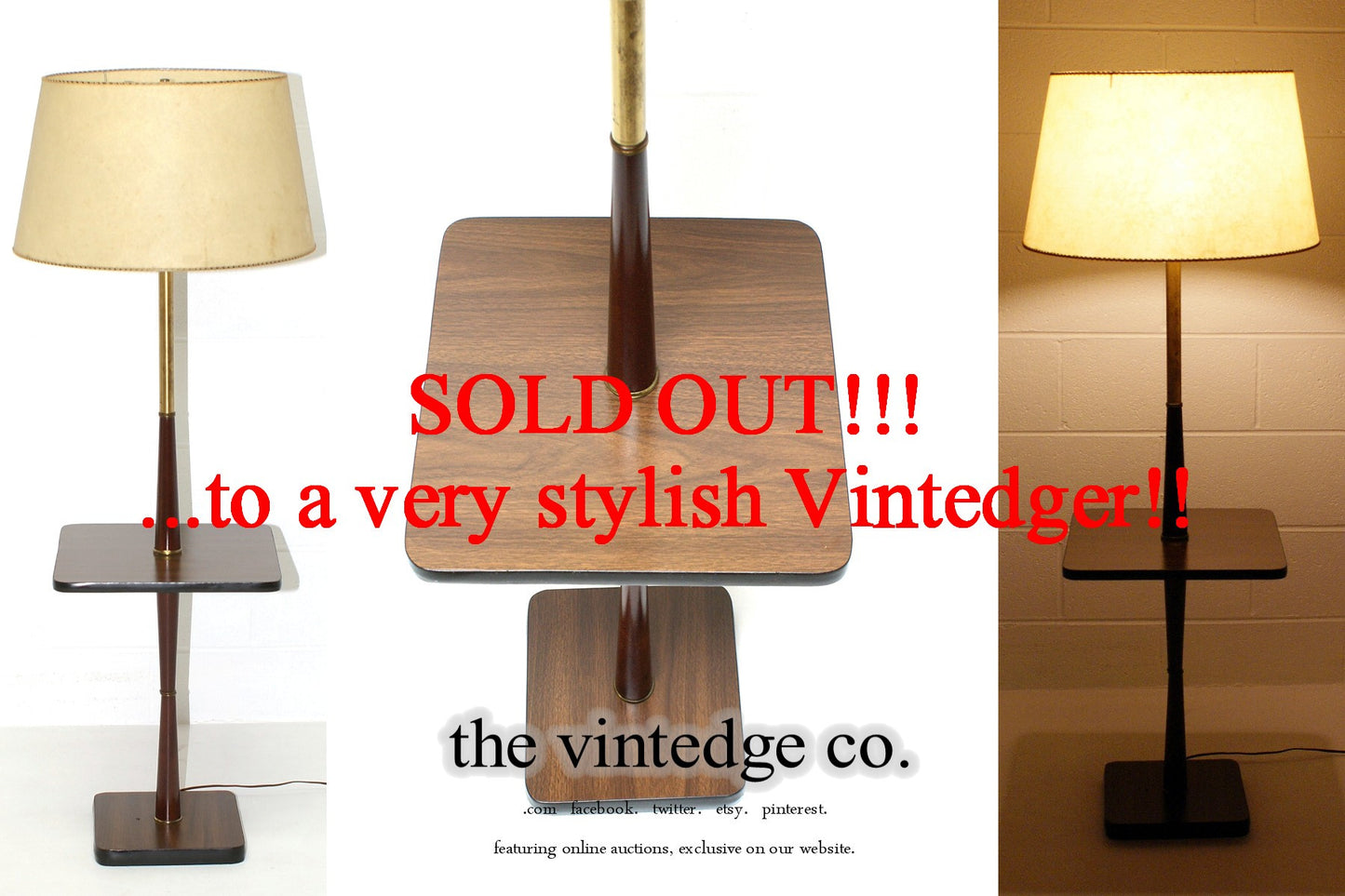 SOLD - Mid Century Teak Floor Lamp The Vintedge Co.