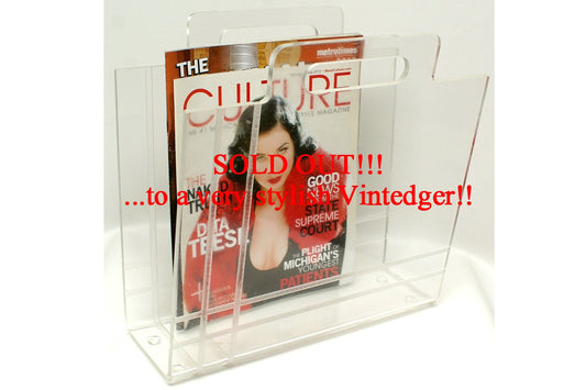 SOLD - MCM Lucite Magazine Holder Rack The Vintedge Co.