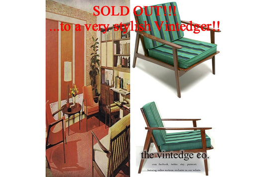 SOLD - 60's MCM Striped Lounge Chair The Vintedge Co.