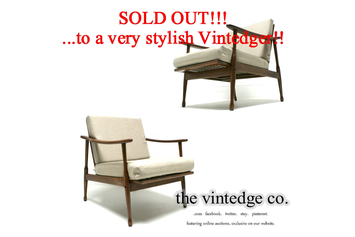 SOLD - 60's Mid Century Danish Lounge Chair The Vintedge Co.
