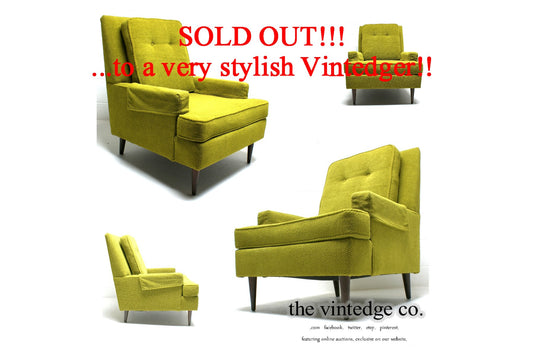 SOLD - 60's Mid Century Green Lounge Chair The Vintedge Co.