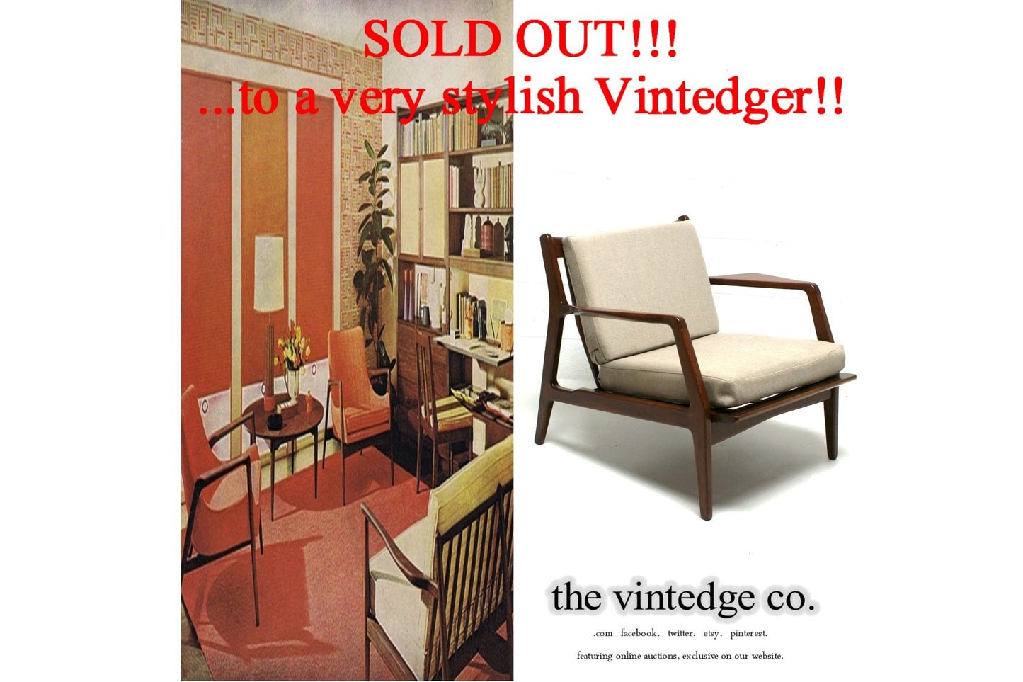 SOLD - 60's MCM Lounge Chair The Vintedge Co.