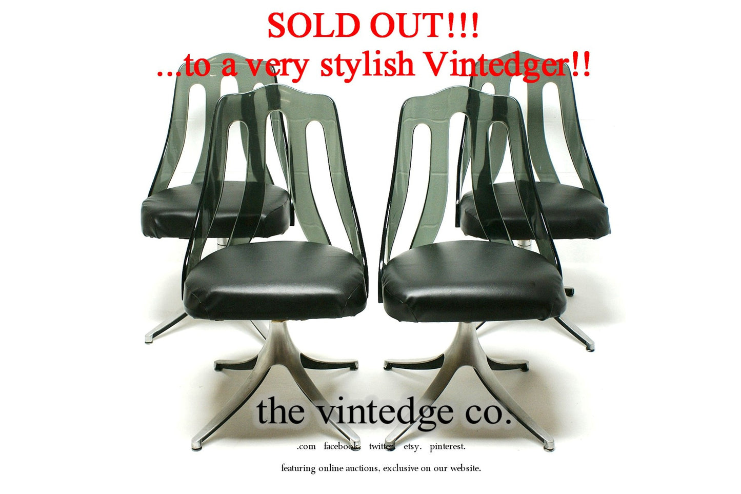 SOLD - 60's Lucite Metal Chairs S/4 The Vintedge Co.