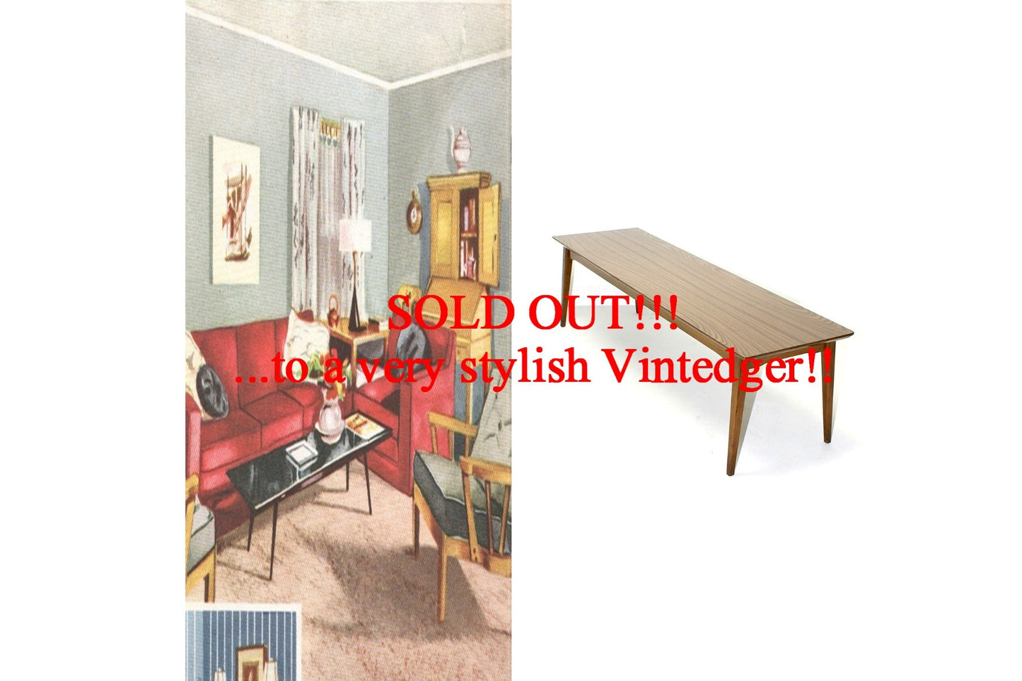 SOLD - 1960's MCM Laminate Coffee Table The Vintedge Co.