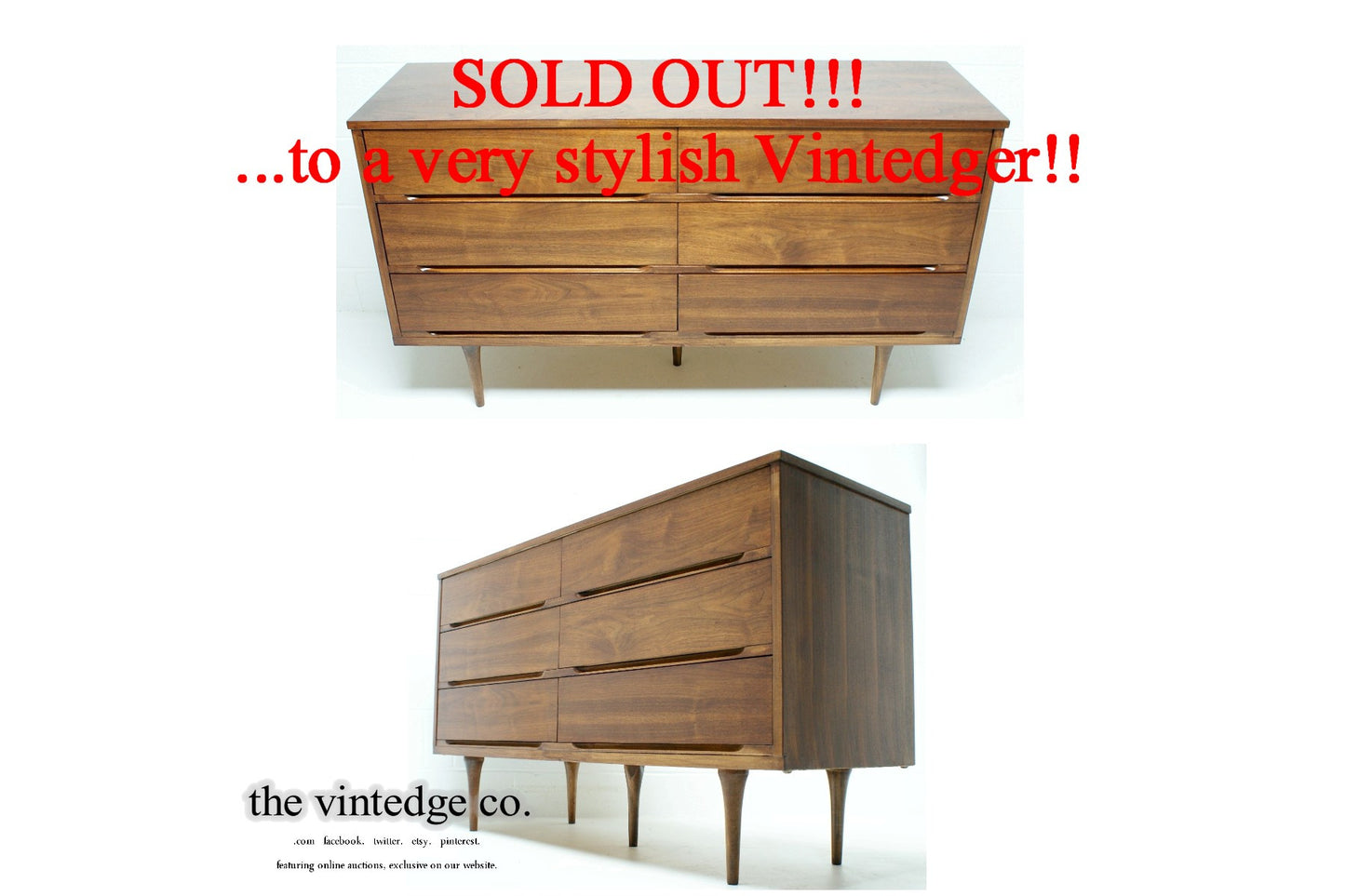 SOLD - 1960's Mid Century Modern Dresser The Vintedge Co.
