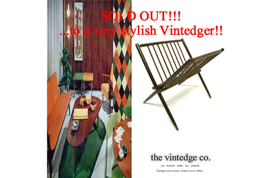 SOLD - MCM 60s Wood X Mag Rack The Vintedge Co.