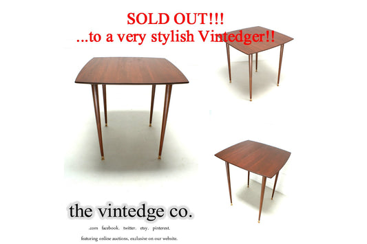 SOLD - MCM Small Teak Dining Table The Vintedge Co.