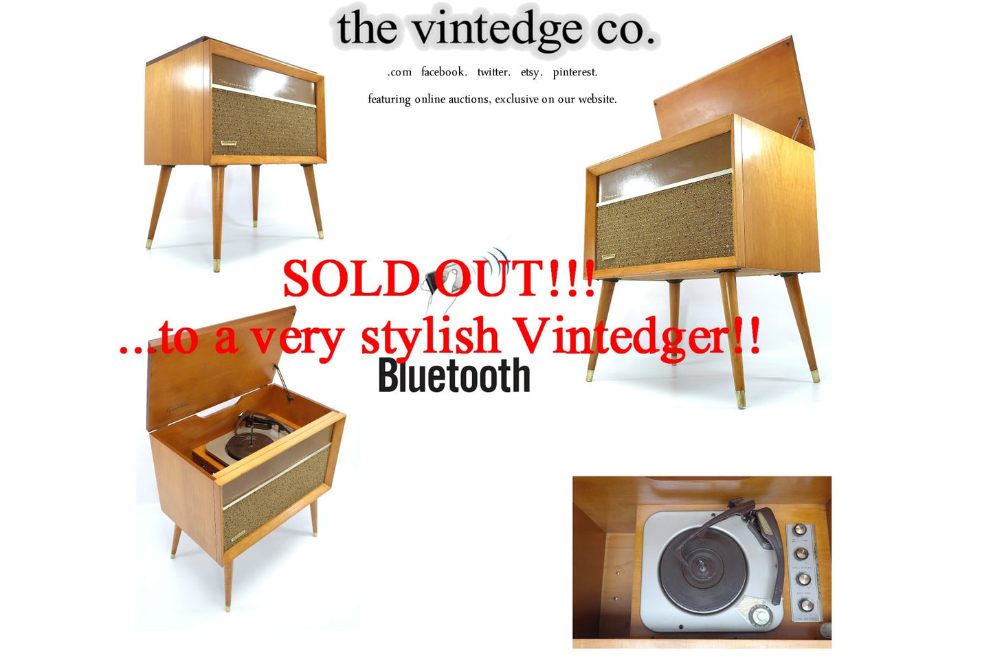 SOLD - MCM Stereo Console The Vintedge Co.