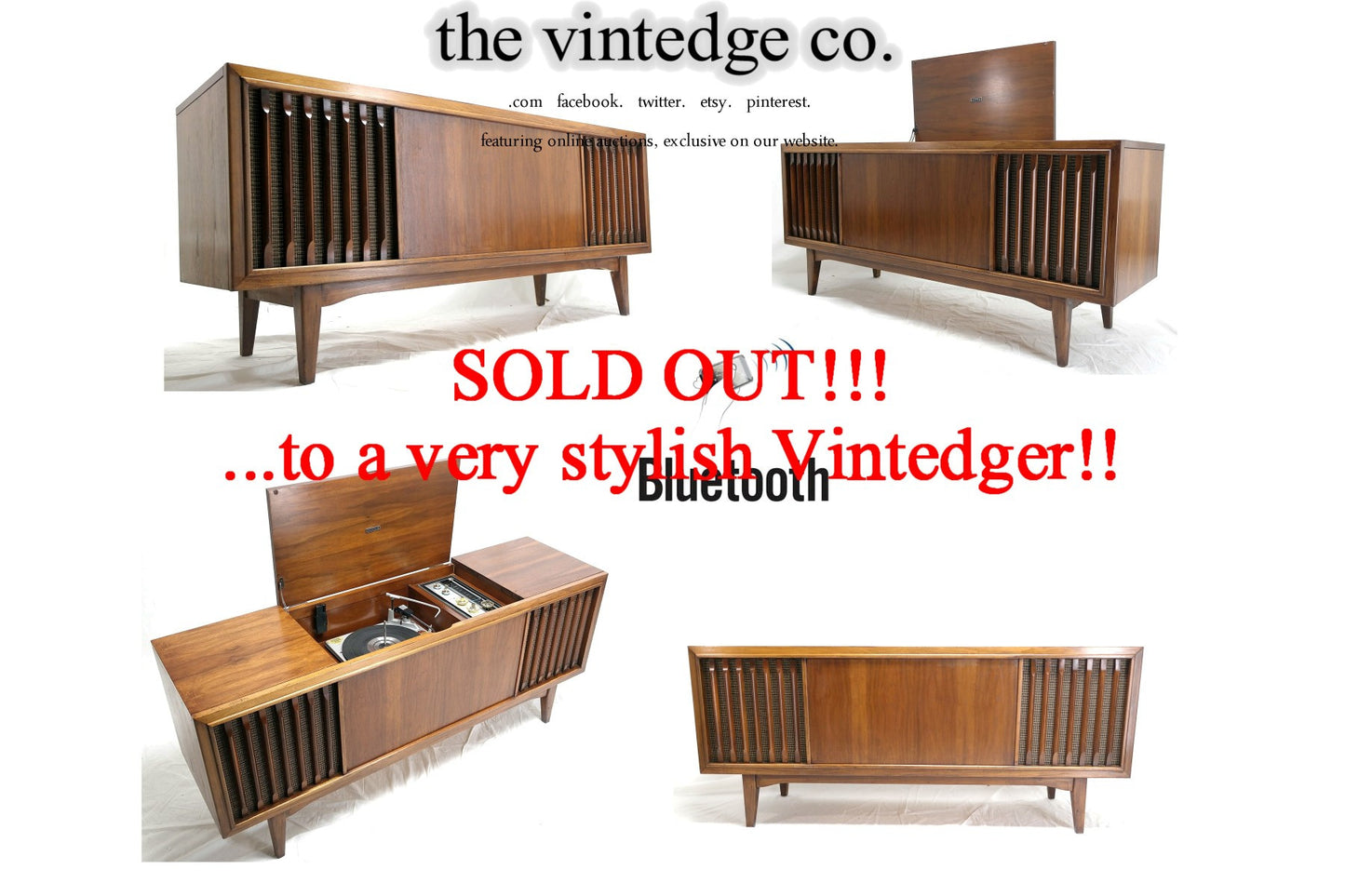 SOLD - MCM Stereo Console The Vintedge Co.