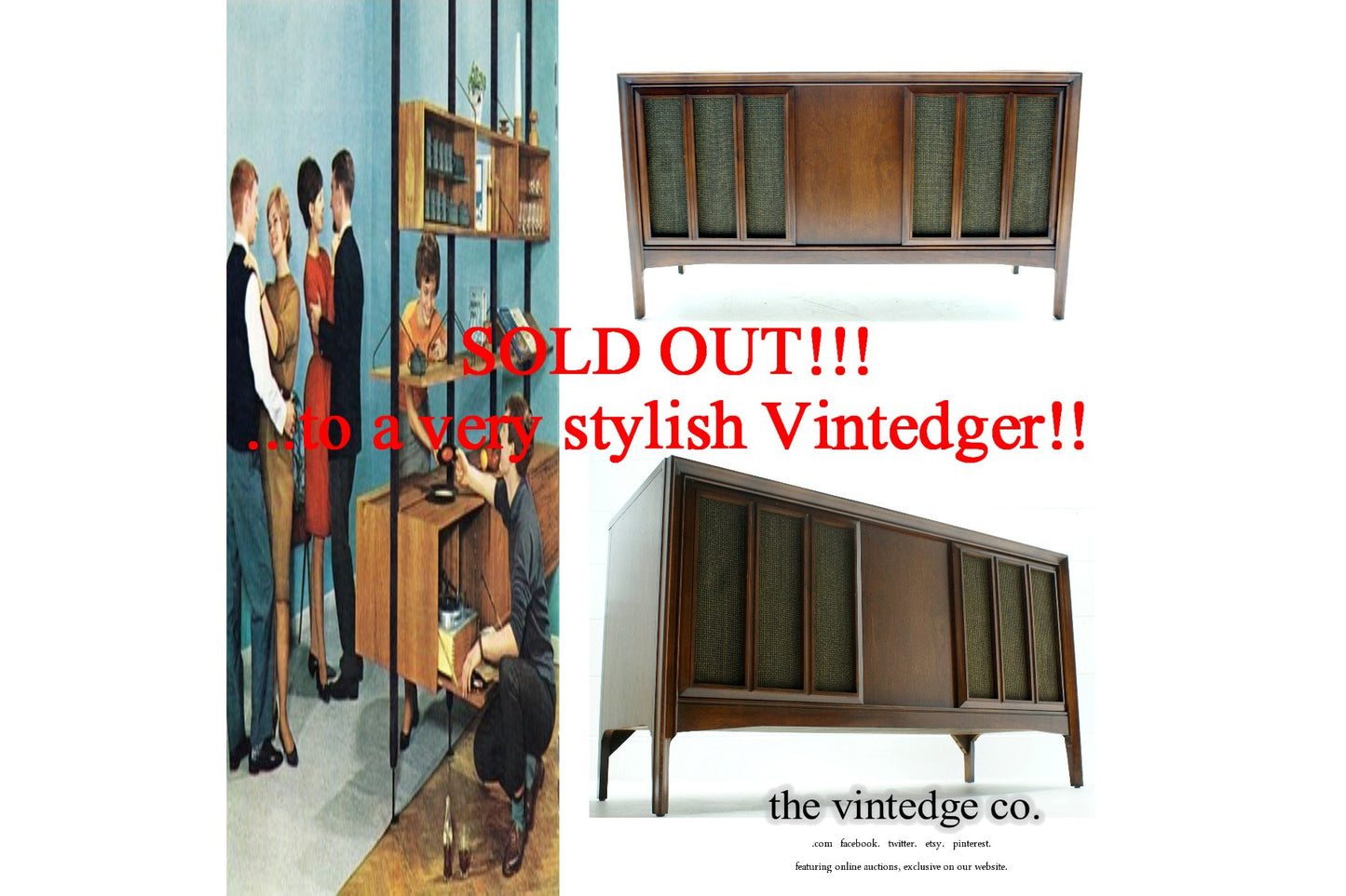 SOLD - MCM Stereo Console The Vintedge Co.