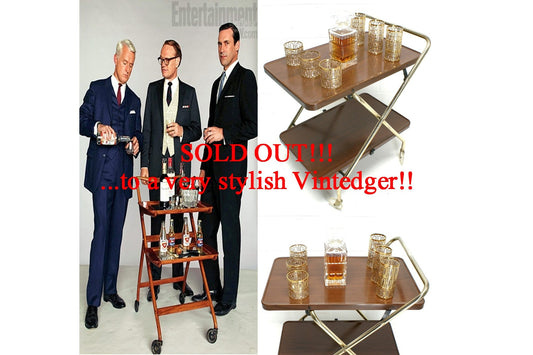 SOLD - MCM 60's Industrial Metal Bar Cart The Vintedge Co.