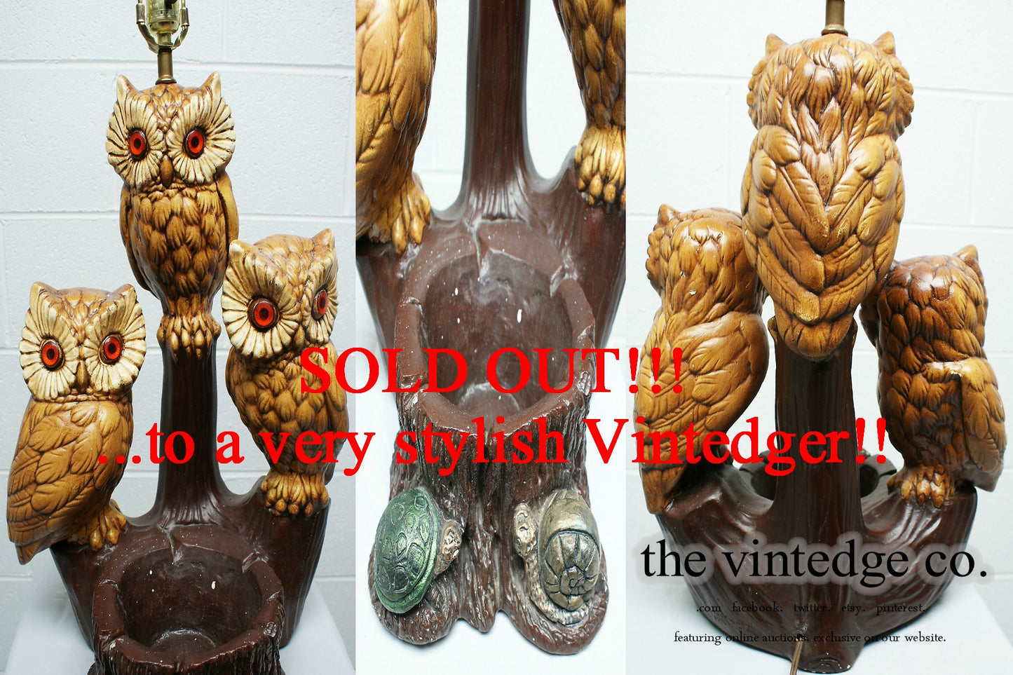 SOLD - Vintage Owl Lamp The Vintedge Co.
