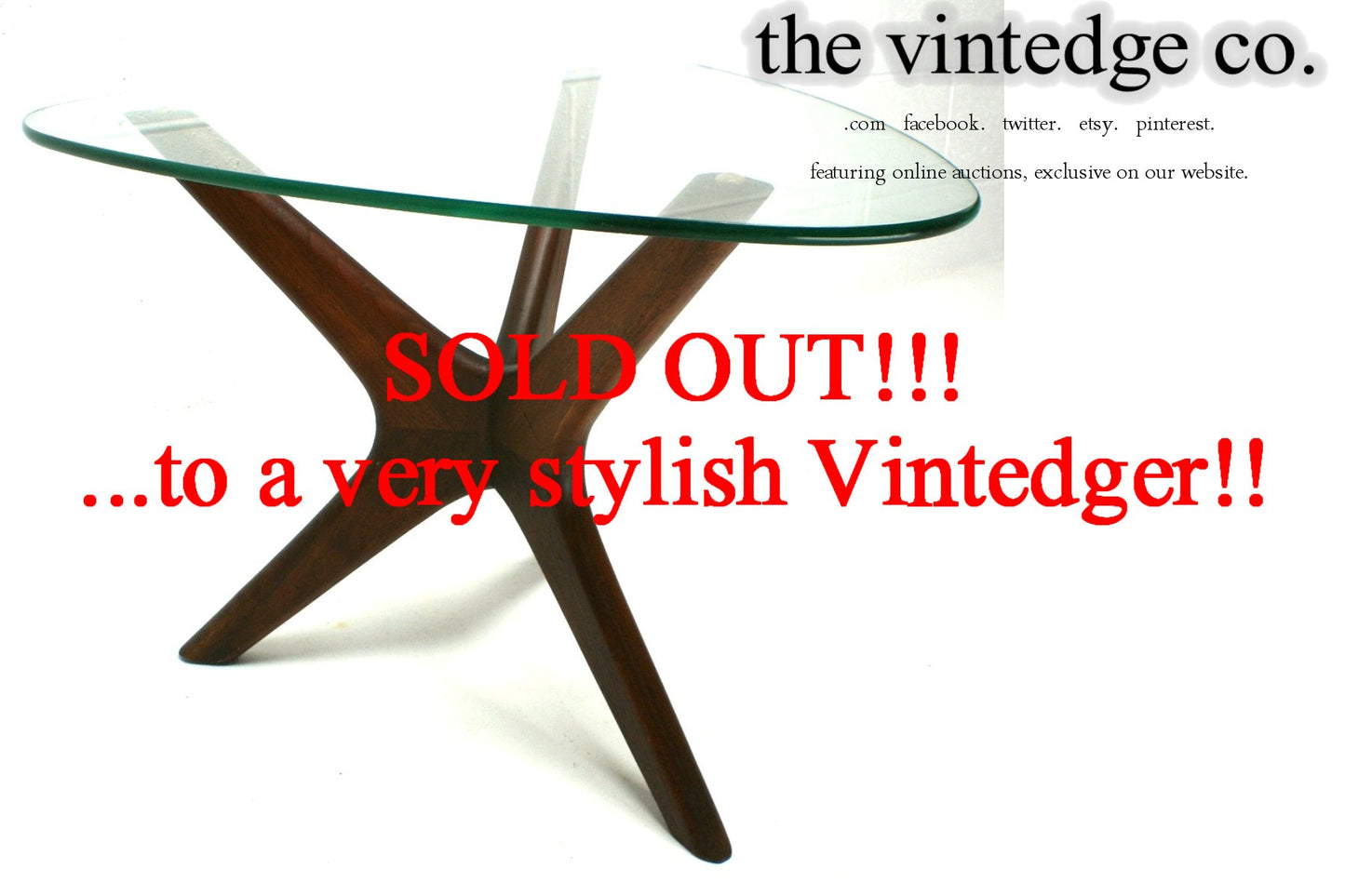 SOLD - 1950's MCM Pearsall Side Table The Vintedge Co.