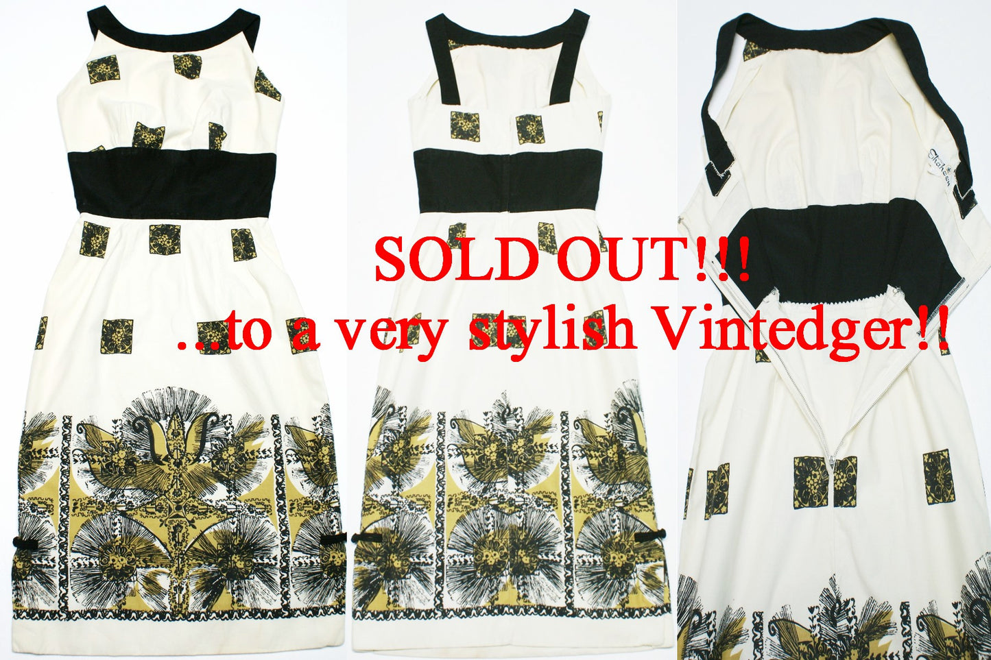SOLD - 1950's Alfred Shaheen Pencil Dress The Vintedge Co.