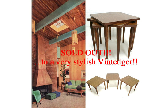 SOLD - 1950's Mid Century Nesting Tables S/3 The Vintedge Co.
