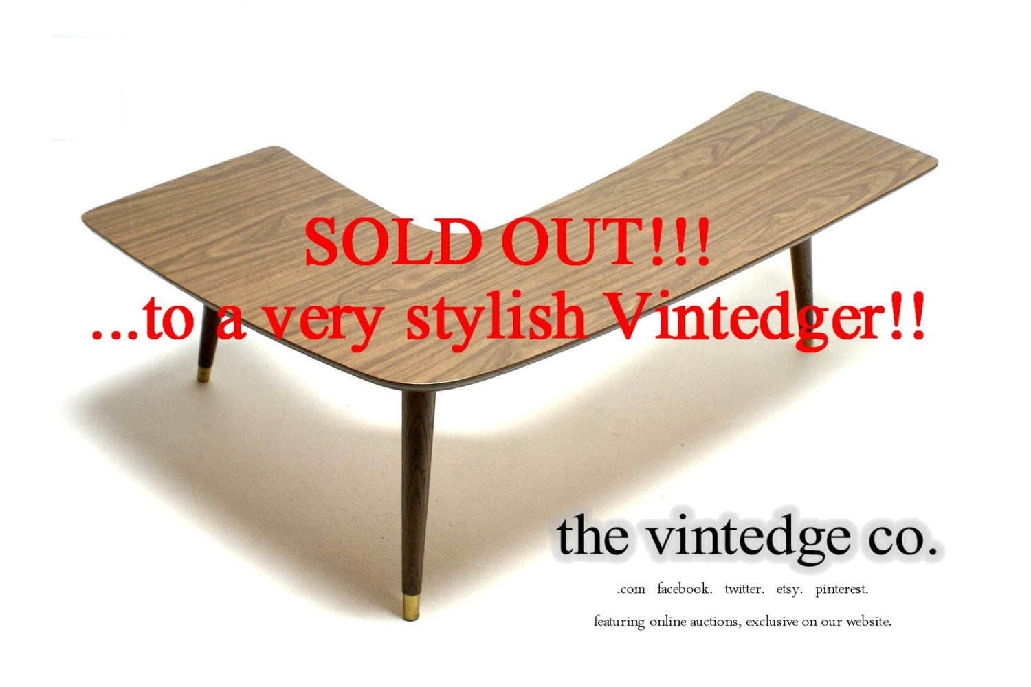 SOLD - Mid Century Boomerang Table The Vintedge Co.