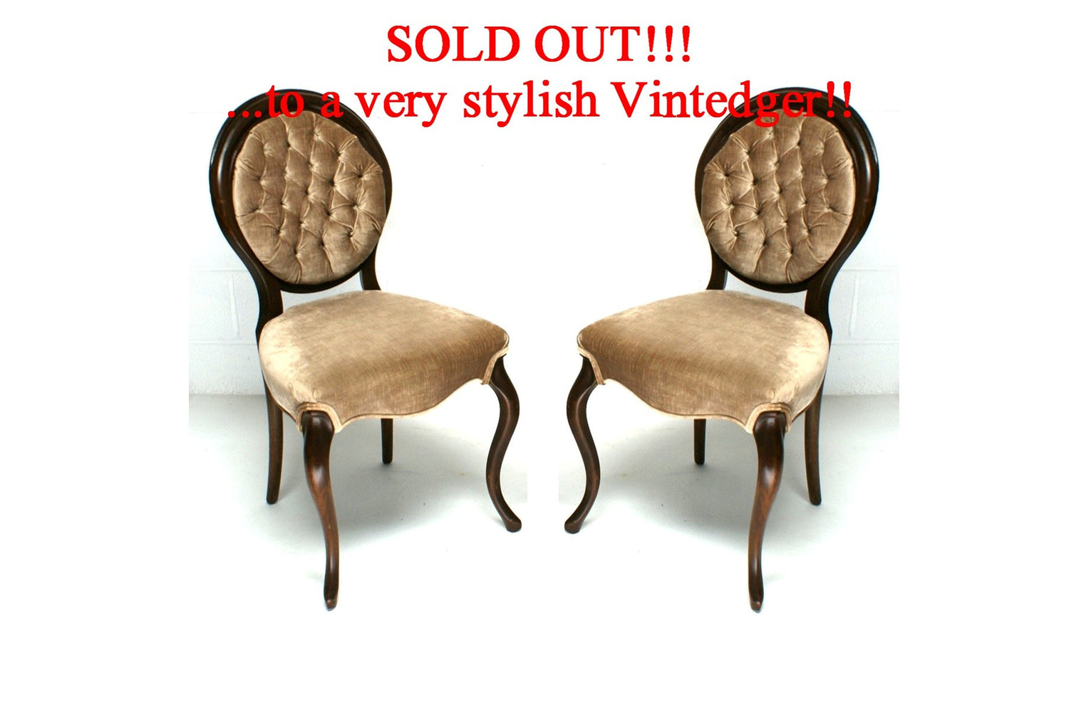 SOLD - Victorian Tufted Chairs S/2 The Vintedge Co.
