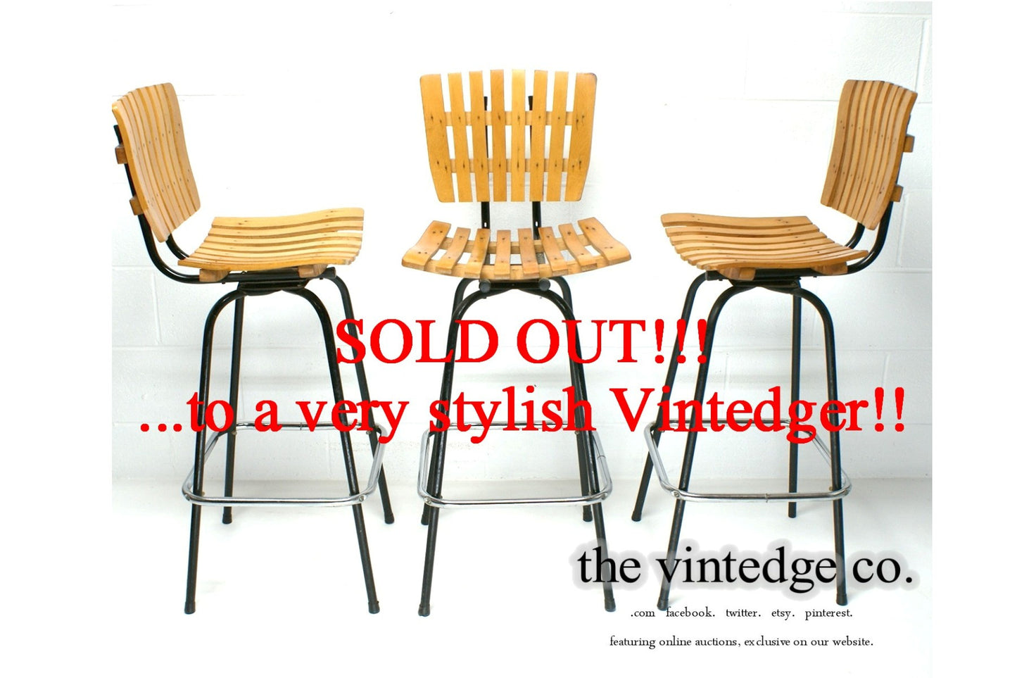 SOLD - 60's Umanoff Style Chairs S/3 The Vintedge Co.