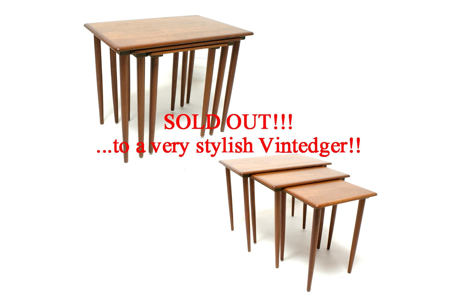 SOLD - 1960's Mid Century Nesting Tables S/3 The Vintedge Co.