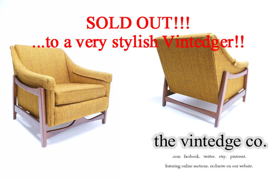 SOLD - 60's MCM Yellow Sofa Rocker Chair The Vintedge Co.